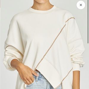 Pistola Sarah uneven hem sweatshirt ecru size small